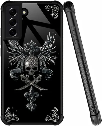 Miniatura 18 de ZHEGAILIAN Funda compatible con Samsung Galaxy S22 Ultra, funda de vidrio orgánico para niñas, mujeres y hombres, diseño de cuatro esquinas, Cabeza