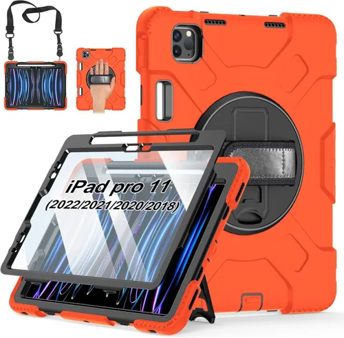 Miniatura 11 de Funda para iPad Pro de 11 pulgadas (2022/2021/2020/2018): Funda de silicona para iPad 11 (4ª/3ª/2ª/1ª) generación con protector de pantalla, Negro