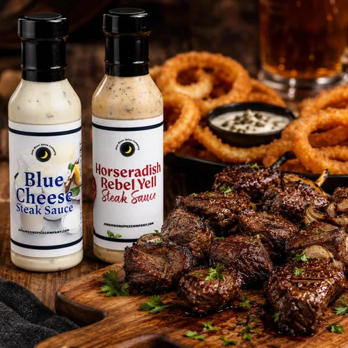 Miniatura 7 de Premium Paquete variado de salsa de bistec 24.0 onzas líquidas Fabricado en pequeños lotes por June Moon Spice Company