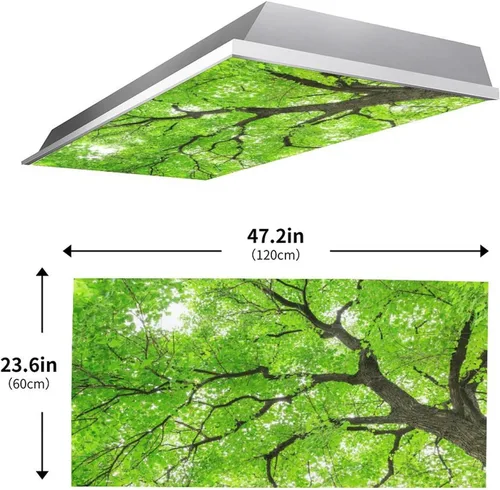 Miniatura 3 de Sunnyhut 2 cubiertas de luz fluorescente para luces de techo, cubierta magnética de árboles verdes para lámparas fluorescentes o LED