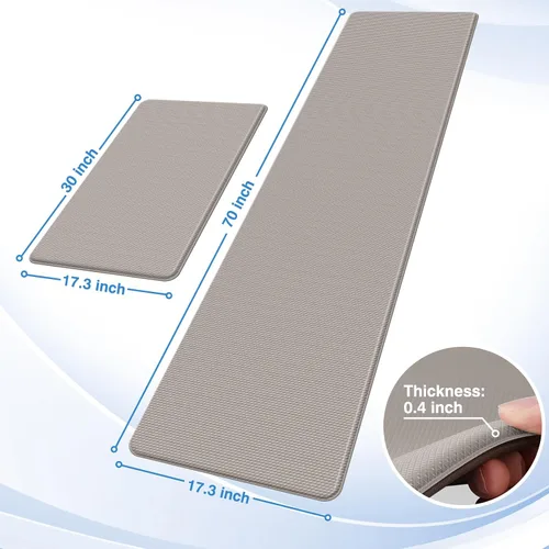 Miniatura 2 de StepRite Tapetes de cocina, 2 tapetes acolchados, antifatiga, para piso, de escritorio, antideslizante, impermeables, oficina, alfombras de 17.3 x
