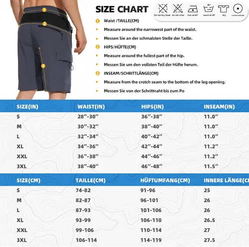 Miniatura 6 de Hiauspor Pantalones cortos acolchados de ciclismo de montaña para hombre, ajuste holgado, de secado rápido, para ciclismo con 5 bolsillos