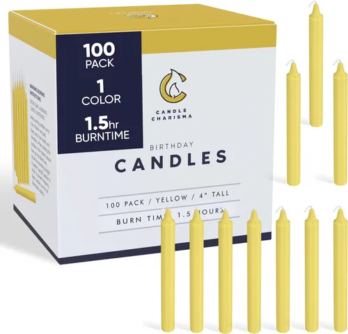 Miniatura 12 de Candle Charisma 100 Velas de Hechizo Blancas - Velas Chime de Parafina Sin Fragancia de 4", Sin Humo y Sin Goteo, Velas de Colores, 1.5 Horas