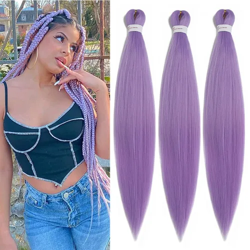 Miniatura 72 de Xiaofeng Extensiones de cabello trenzado coloridas Ombre de 61 cm, 3 unidades, trenzas Jumbo de alta temperatura para trenzas en zigzag y trenzas