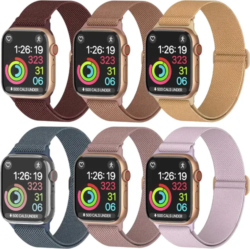 Miniatura 9 de Correas de nailon para Apple Watch unisex – iWatch 1/2/3/4/5/6/7/8/9/SE/Ultra 2 correas para 1.496 in/1.575 in/1.614 in/1.654 in/1.732 in/1.772