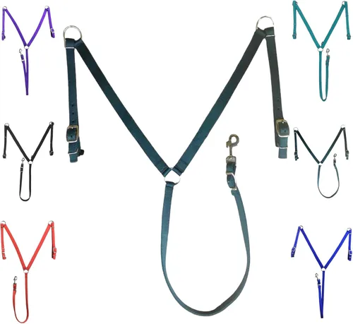 Miniatura 10 de Majestic Ally Collar de pecho acolchado de nailon para caballos (negro, completo)