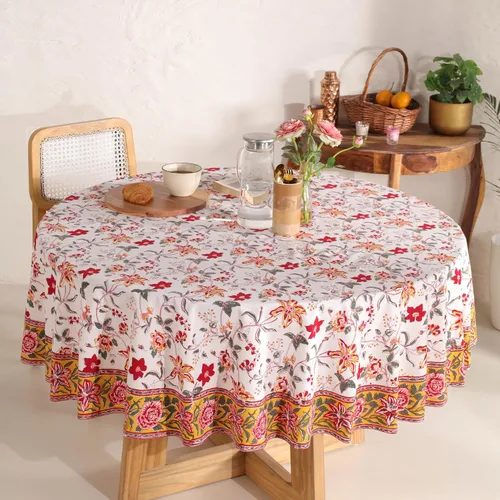 Miniatura 8 de Funda de mesa impresa a mano con diseño exquisito, tela de algodón premium, perfecta para comedor y decoración, mantel de mesa