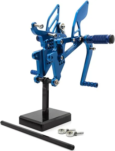 Miniatura 6 de Krace Juego de estriberas delanteras para motocicleta, reposapiés, pedales de cambio de freno, totalmente ajustables, apto para Yamaha YZF R6