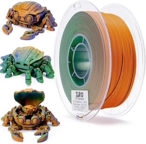Miniatura 7 de ZIRO - Filamento PLA para impresora 3D de 0.069 pulgadas, filamento sedoso brillante multicolor para impresora 3D, cambio gradual de color PLA