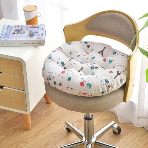 Miniatura 2 de vctops Cojín redondo suave bohemio para silla de jardín, patio, hogar, cocina, oficina, asiento, cojín de 16 pulgadas de diámetro Towel