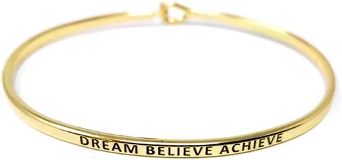 Miniatura 20 de By you - Brazalete con gancho, pulsera delgada grabada con un mensaje positivo e inspirador
