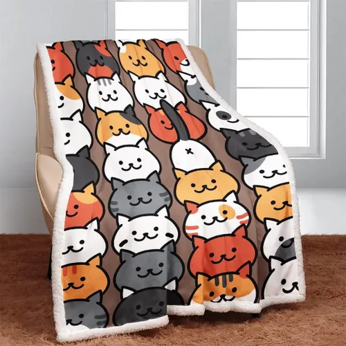 Miniatura 10 de YISUEMEI - Manta Sherpa de gato negro, suave y afelpada, linda manta de forro polar para adultos y amantes de los gatos, 60 x 80 pulgadas
