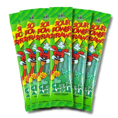 Miniatura 33 de Sour Power Premium Sorbetes de caramelo surtidos – Los caramelos de pajitas agrias originales desde 1985 – 50 g (Paquete de 6) – Vegano,