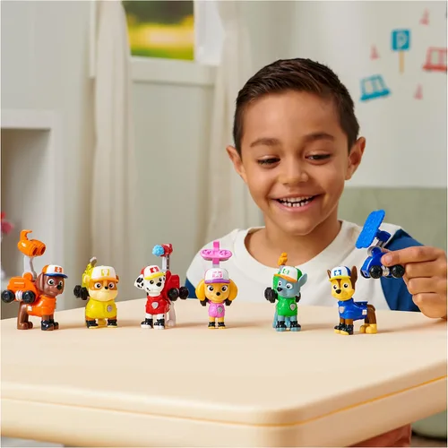 Miniatura 8 de PAW Patrol Big Truck Pups - Figura de acción Rocky con dron de rescate con plataforma central de comando de montaje en clic y amigo animal