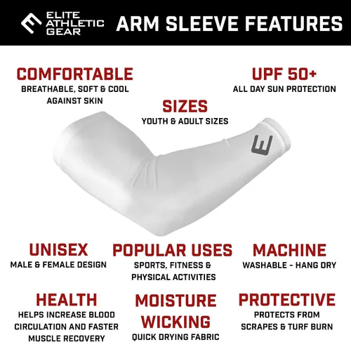 Miniatura 5 de Elite Athletic Gear Manguitos de compresión religiosos - Tallas para jóvenes y adultos - Deportes y fitness - Se venden individualmente