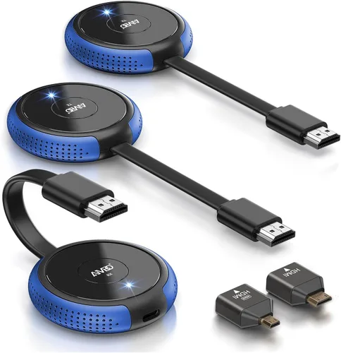 TIMBOOTECH Transmisores HDMI 2 inalámbricos 4K y 1 receptor, HDMI inalámbrico de 2.4/5.8 GHz múltiple TX, extensor de video y audio para laptop,