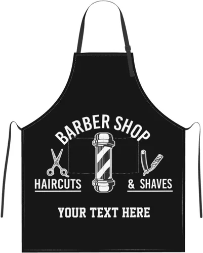 Miniatura 18 de Delantal de barbería personalizado para hombres, delantal de peluquería personalizado con bolsillos, delantal ajustable personalizado para peluquería