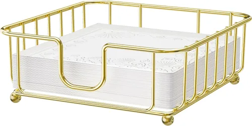 Miniatura 10 de Paquete de 2 servilleteros para mesa, servilleteros para servilletas de papel, servilleteros de metal plano negro para cocina y mesa de comedor