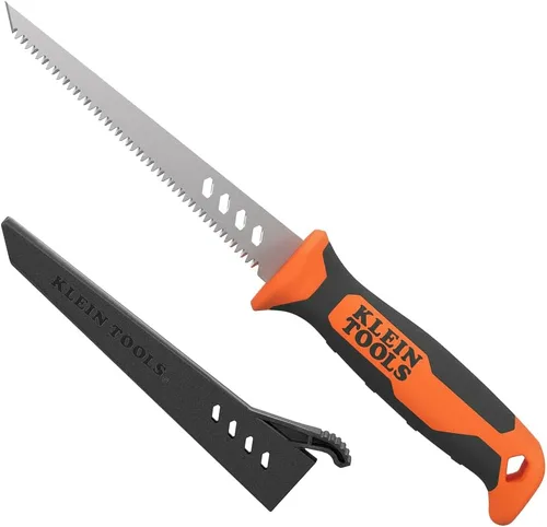 Miniatura 11 de Klein Tools 31737 Sierra Plegable de Punzón / Sierra de Mano para Paneles de Yeso con Bloqueo a 180 y 125 Grados y Orificio de Sujeción