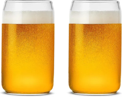 LUXU Vasos de cerveza con forma de lata de 20 onzas, juego de 2 vasos de cerveza artesanales, vasos de cerveza grandes para cualquier bebida y