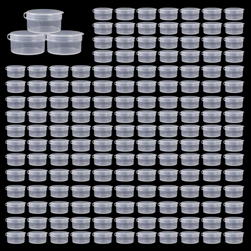 Miniatura 9 de 50 tarros de plástico para cosméticos de 0.18 oz/0.2 fl oz, estuche transparente con tapas a presión, portátil, almacenamiento de viajes, muestras