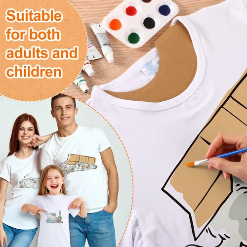 Miniatura 5 de 32 piezas de cartón para camisas de cartón, para manualidades, pintura de impresión de camisetas para niños y adultos, serigrafía, 4 tamaños