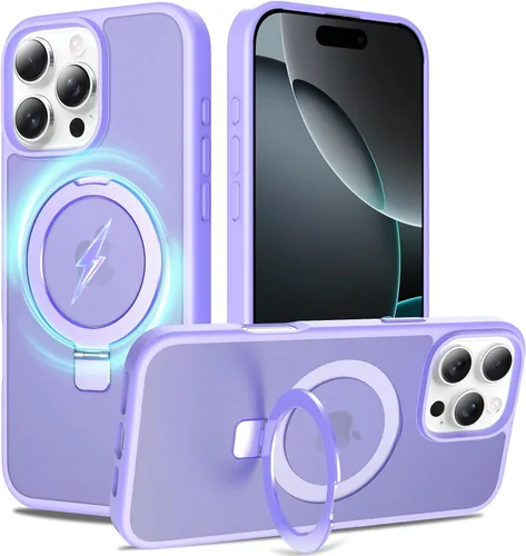 Miniatura 7 de Funda con soporte ultra magnético para iPhone 17 Pro Max [protección militar contra caídas] [compatible con MagSafe] a prueba de golpes, translúcida