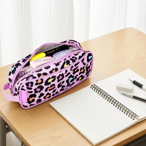 Miniatura 2 de Estuche para lápices Choco Mocha para niñas, estuche suave con cierre para niñas, estuche para lápices para la escuela, bolsa de lápices arcoíris