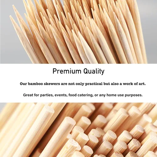 Miniatura 2 de Pinchos de bambú natural, 100 palitos de barbacoa de 6 pulgadas para aperitivo, fruta, cóctel, kabob, fuente de chocolate, parrilla, barbacoa