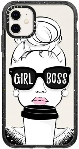 Miniatura 140 de CASETiFY Impact - Funda para iPhone 11 - Flower Power Retro - Negro Transparente