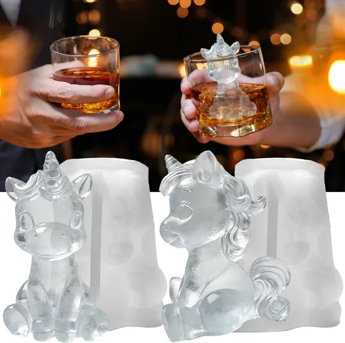 Miniatura 10 de Bandeja de moldes de silicona para cubitos de hielo de cangrejo 3D para whisky, cóctel, bebida, bar; detalles ricos. Divertido molde de animales