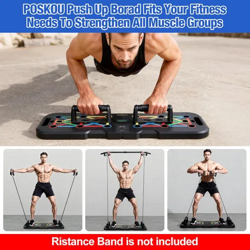 Miniatura 7 de Tabla de empuje con contador, tabla de flexiones para hombres y mujeres, equipo de entrenamiento de fuerza de gimnasio plegable