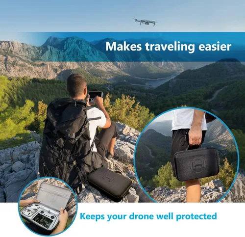 Miniatura 7 de JSVER Estuche de transporte para DJI Mini 3 Pro/Mini 3 - Estuche de almacenamiento de viaje de carcasa dura con control remoto RC/RC-N1 y accesorios