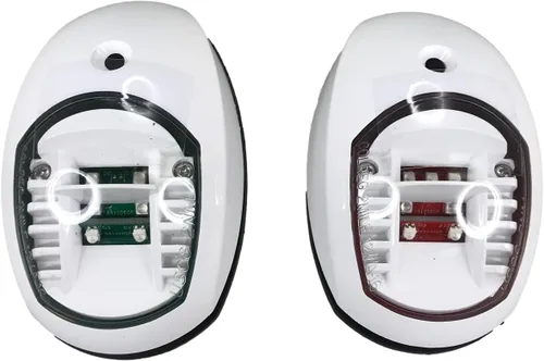 Miniatura 10 de Pactrade Marine Luces de Navegación para Barcos LED Rojas y Verdes Luces Laterales (Montaje Vertical) - 1 NM Carcasa Negra Luces de Navegación