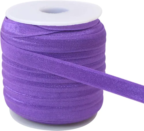 Miniatura 14 de Banda elástica de satén para coser de 3/8 pulgadas, rollo de cinta elástica brillante con cordón elástico plano para ligar el cabello, diadema
