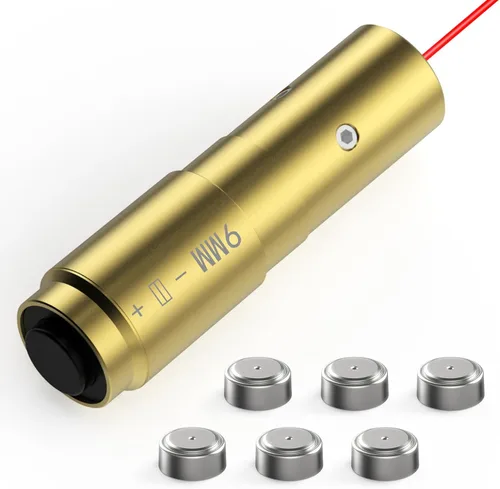 Feyachi Láser de avistamiento de calibre .223 0.219 in/0.354 in Red Dot Laser Boresighter para pistola pistola con interruptor de cola incluido Latón