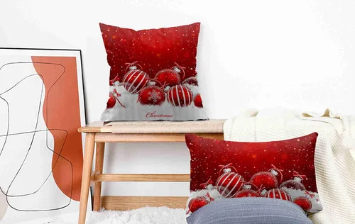 Miniatura 5 de Decoración de bola de Navidad roja y blanca, Feliz Navidad, decoración festiva, funda de almohada, funda de cojín, sofá de oficina en casa, funda