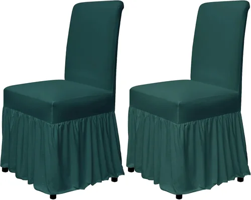 Miniatura 19 de molasofa Juego de 6 fundas para sillas de comedor, fundas elásticas para sillas con falda para cocina, protectores de asiento de cocina, decoración