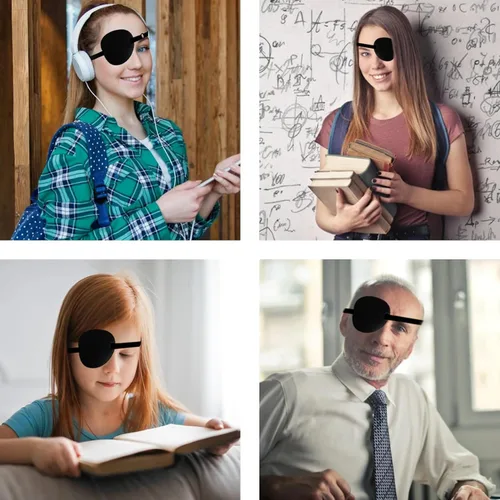 Miniatura 4 de 2 piezas, parche para los ojos, parches médicos para ambliopía, parche para ojos perezosos, parche ocular ajustable, para ojos izquierdo o derecho