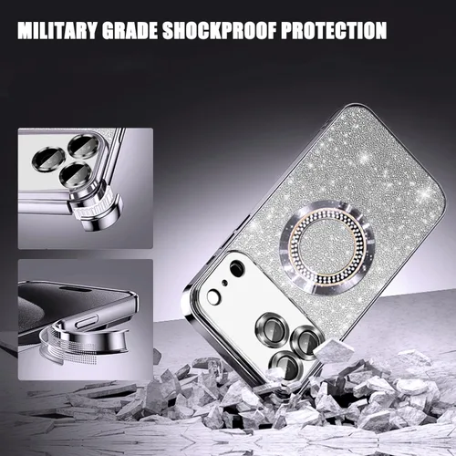 Miniatura 54 de Misscase Funda magnética con purpurina para iPhone 11 compatible con MagSafe, protección completa, delgada, a prueba de golpes, antiarañazos