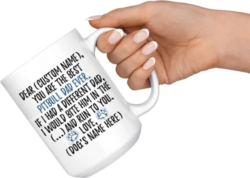 Miniatura 4 de Pitbull - Taza personalizada para papá de Pitbull, dueño de Pitbull, taza de papá Pitbull, I Love Pittie (15 onzas)