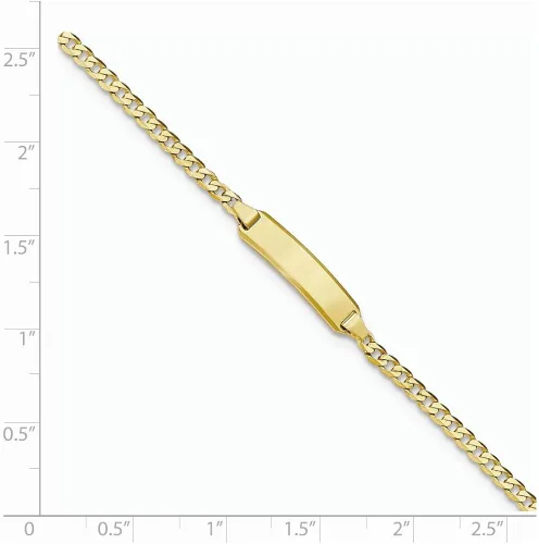 Miniatura 4 de Pulsera de identificación de eslabones cubanos de oro amarillo macizo de 14 quilates, etiqueta de identificación grabable, con cierre seguro