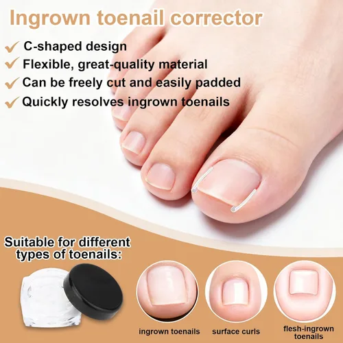 Miniatura 4 de Kit de 16 piezas de uñas encarnadas, con tiras transpirables para uñas de los pies en crecimiento, corrección de dedos curvos, parches de yeso sin