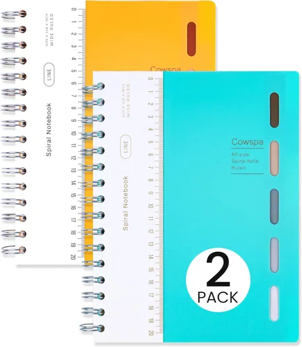 Miniatura 15 de Yoment Cuaderno de espiral de 5 materias encuadernado en espiral con rayas anchas de 7 x 8.5 pulgadas, cuaderno de espiral de tapa dura