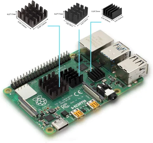 Miniatura 5 de Easycargo Raspberry Pi 4 Kit de ventilador de disipador de calor para refrigeración Raspberry Pi 5 4 3, 3, disipador de calor para ventilador