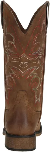Miniatura 9 de J's.o.l.e Botas vaqueras de punta cuadrada para mujer, de media pantorrilla, con tacón grueso, bordado retro, botas occidentales