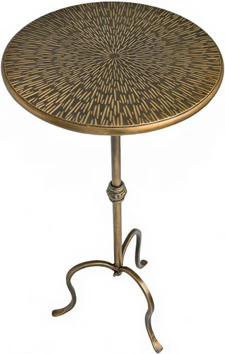 Miniatura 5 de Mesa auxiliar de metal, estilo Martini, mesa de centro vintage pequeña, redonda, 23 pulgadas, para sala de estar, dormitorio, antigua Antiguo
