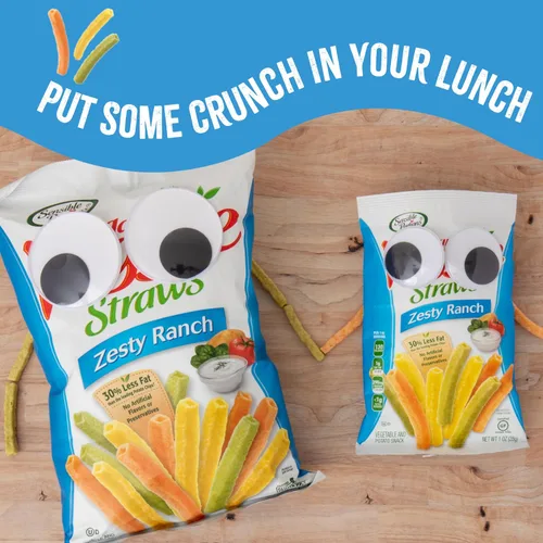 Miniatura 8 de Sensible Portions Veggie Straws – Paquete de sabores variados de sal marina, ranch, cheddar, manzana con canela, 1 oz (28 g) (paquete de 24 unidades)