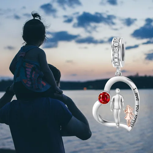 Miniatura 86 de PROESS Dije para padre, madre e hija, pulsera de plata de ley para pulseras, regalos de cumpleaños, día de San Valentín, para hija, madre, amante