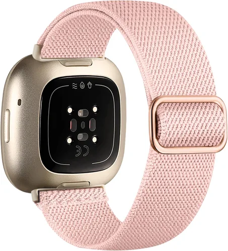 Miniatura 18 de Maledan Banda de Repuesto para Correas Fitbit Sense Hombres Mujeres, Correa de Reloj Elástica de Nylon Transpirable Suave para Versa 3/Versa 4
